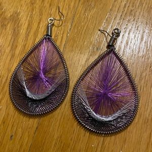 Large Peacock String Earrings